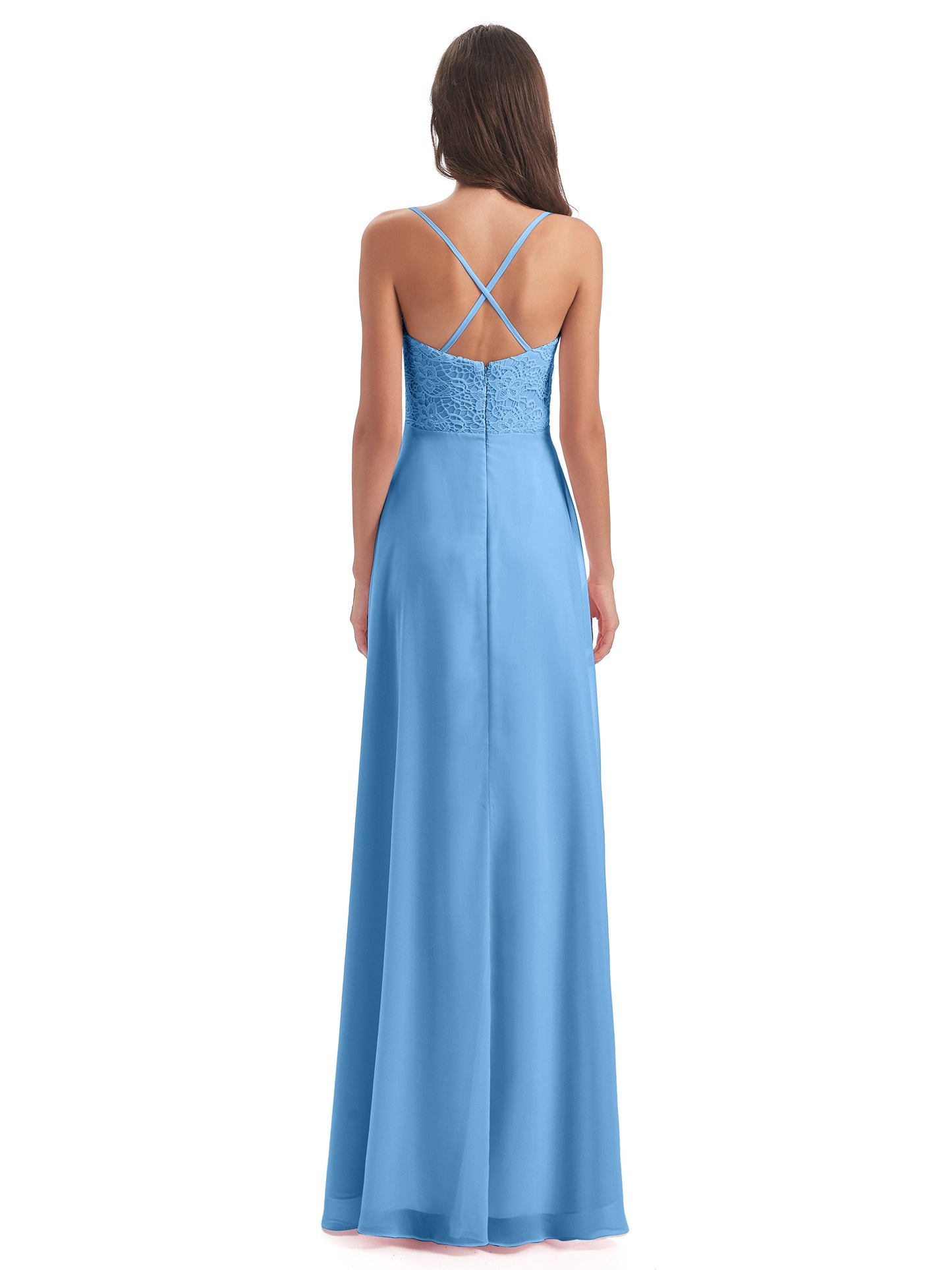 Alisa Spaghetti Straps Lace Bridesmaid Dresses