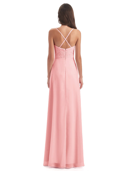 Alisa Spaghetti Straps Lace Bridesmaid Dresses