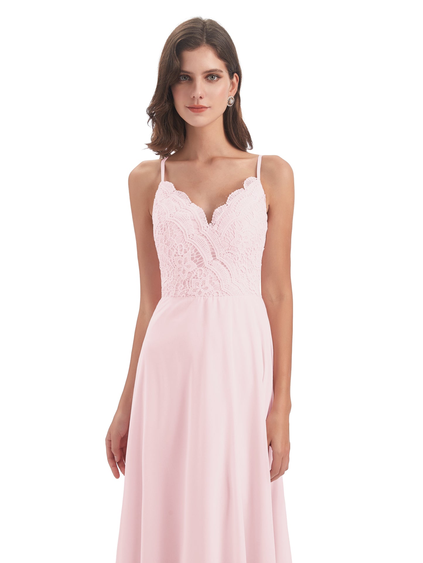 Alisa Spaghetti Straps Lace Bridesmaid Dresses