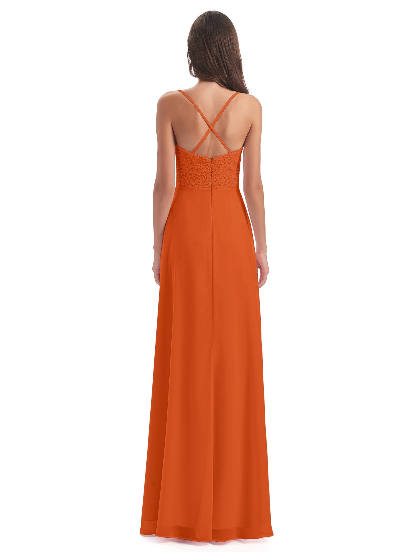 Alisa Spaghetti Straps Lace Bridesmaid Dresses
