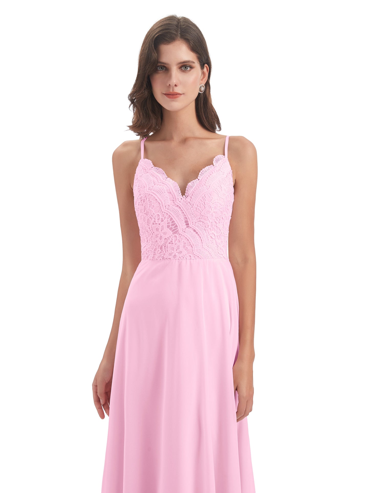 Alisa Spaghetti Straps Lace Bridesmaid Dresses