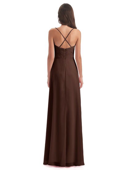 Alisa Spaghetti Straps Lace Bridesmaid Dresses