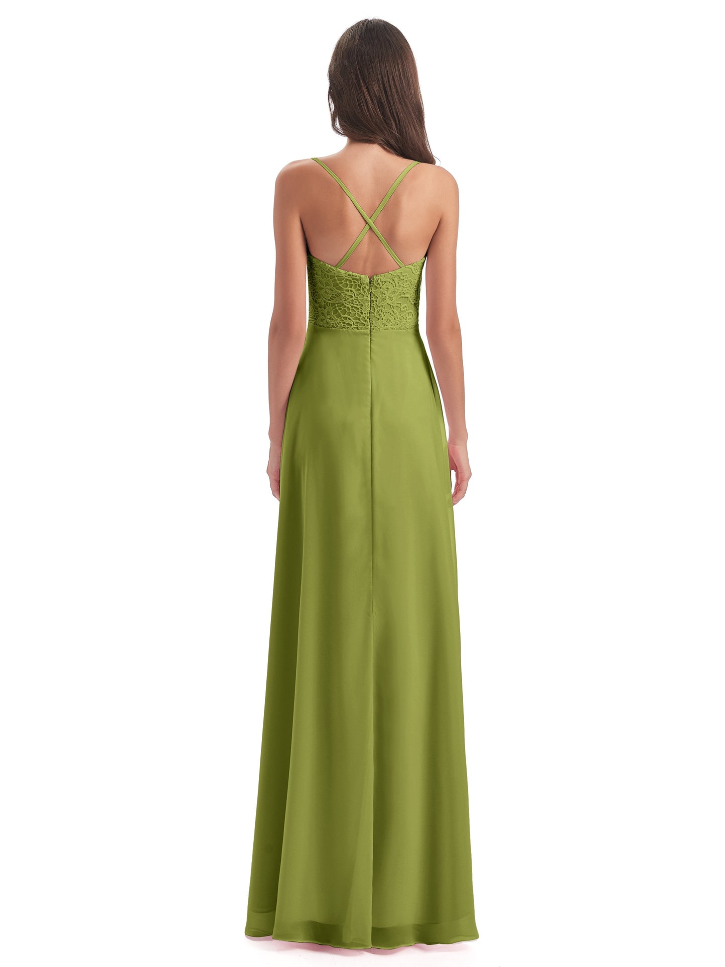 Alisa Spaghetti Straps Lace Bridesmaid Dresses