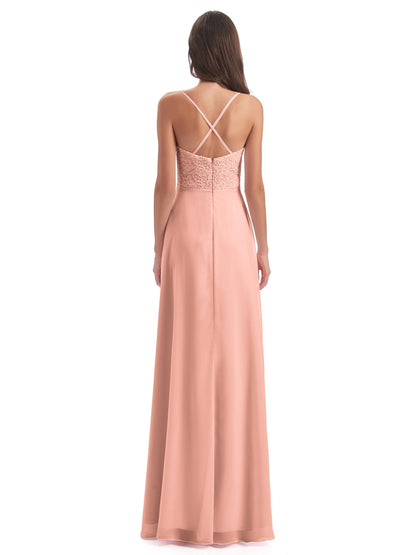 Alisa Spaghetti Straps Lace Bridesmaid Dresses