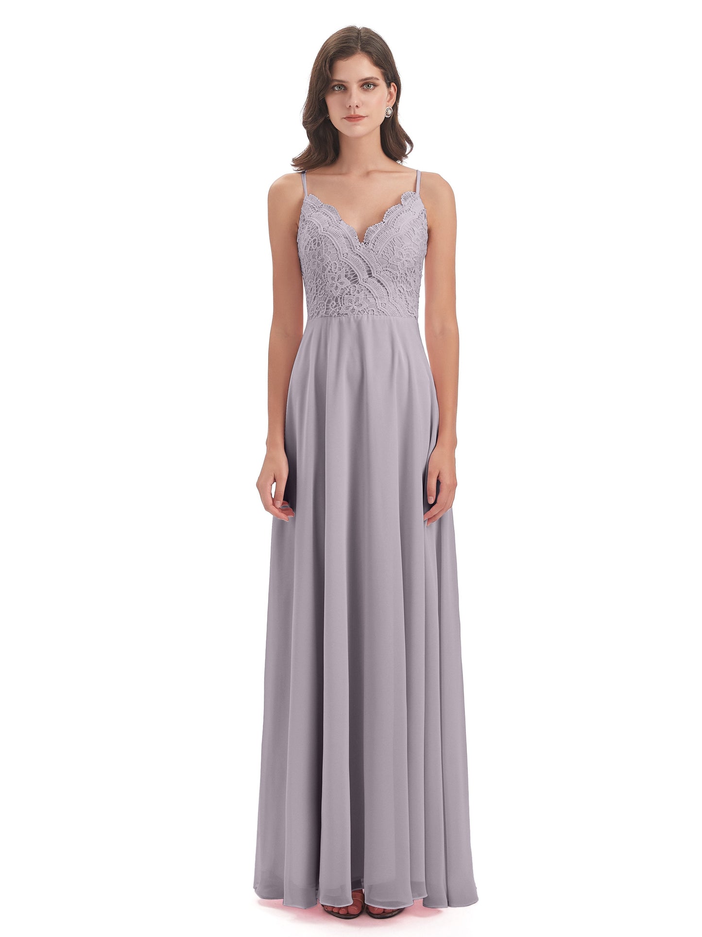 Alisa Spaghetti Straps Lace Bridesmaid Dresses