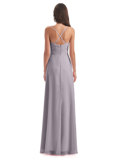 Alisa Spaghetti Straps Lace Bridesmaid Dresses