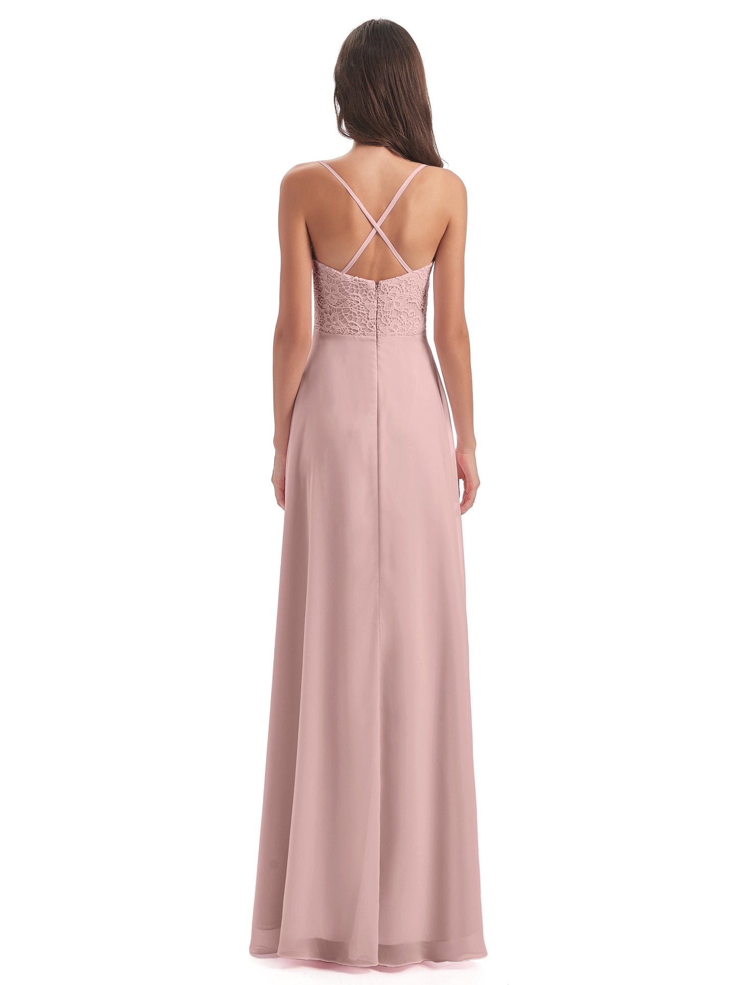 Alisa Spaghetti Straps Lace Bridesmaid Dresses