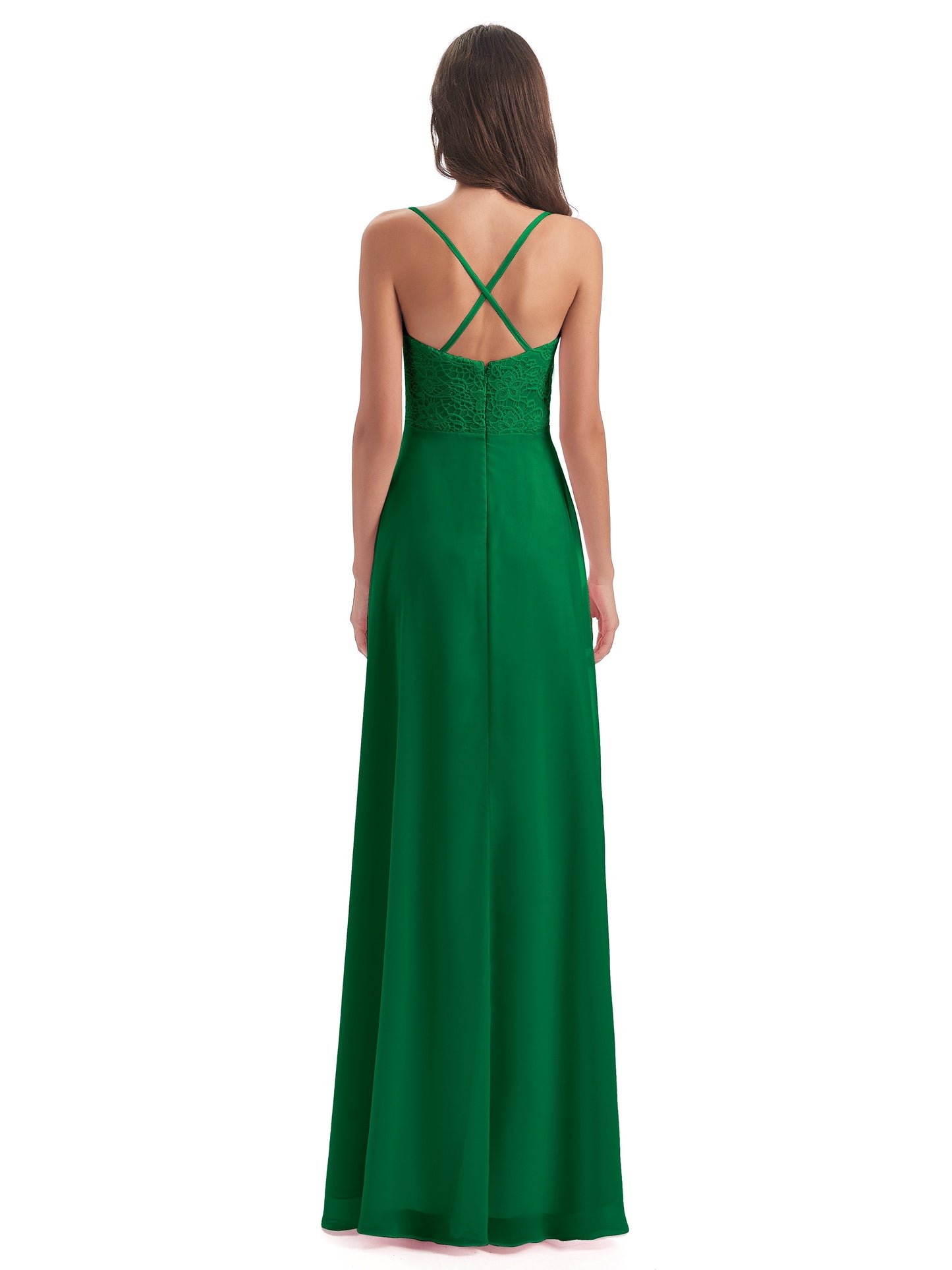 Alisa Spaghetti Straps Lace Bridesmaid Dresses