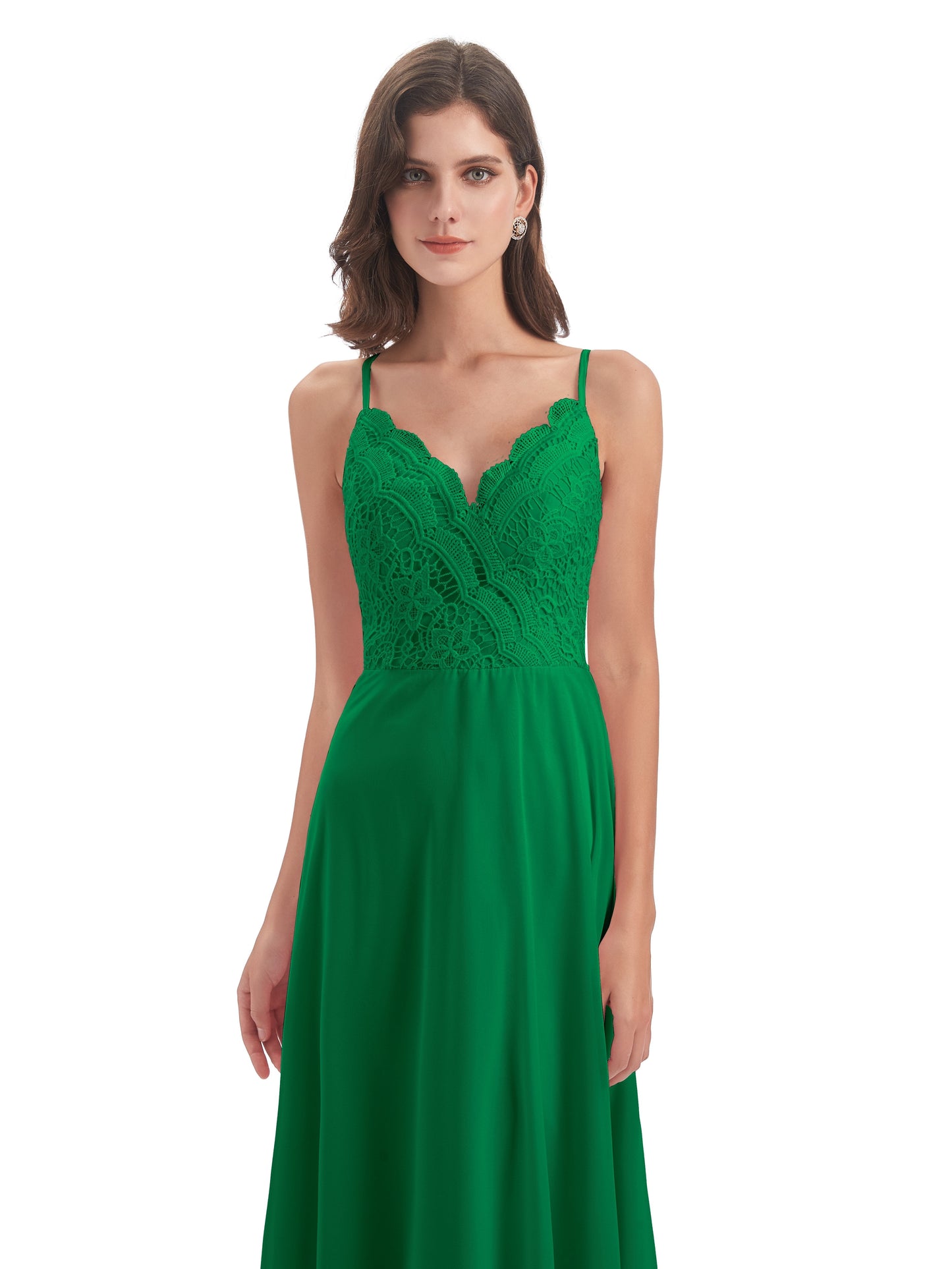 Alisa Spaghetti Straps Lace Bridesmaid Dresses