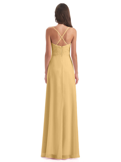 Alisa Spaghetti Straps Lace Bridesmaid Dresses