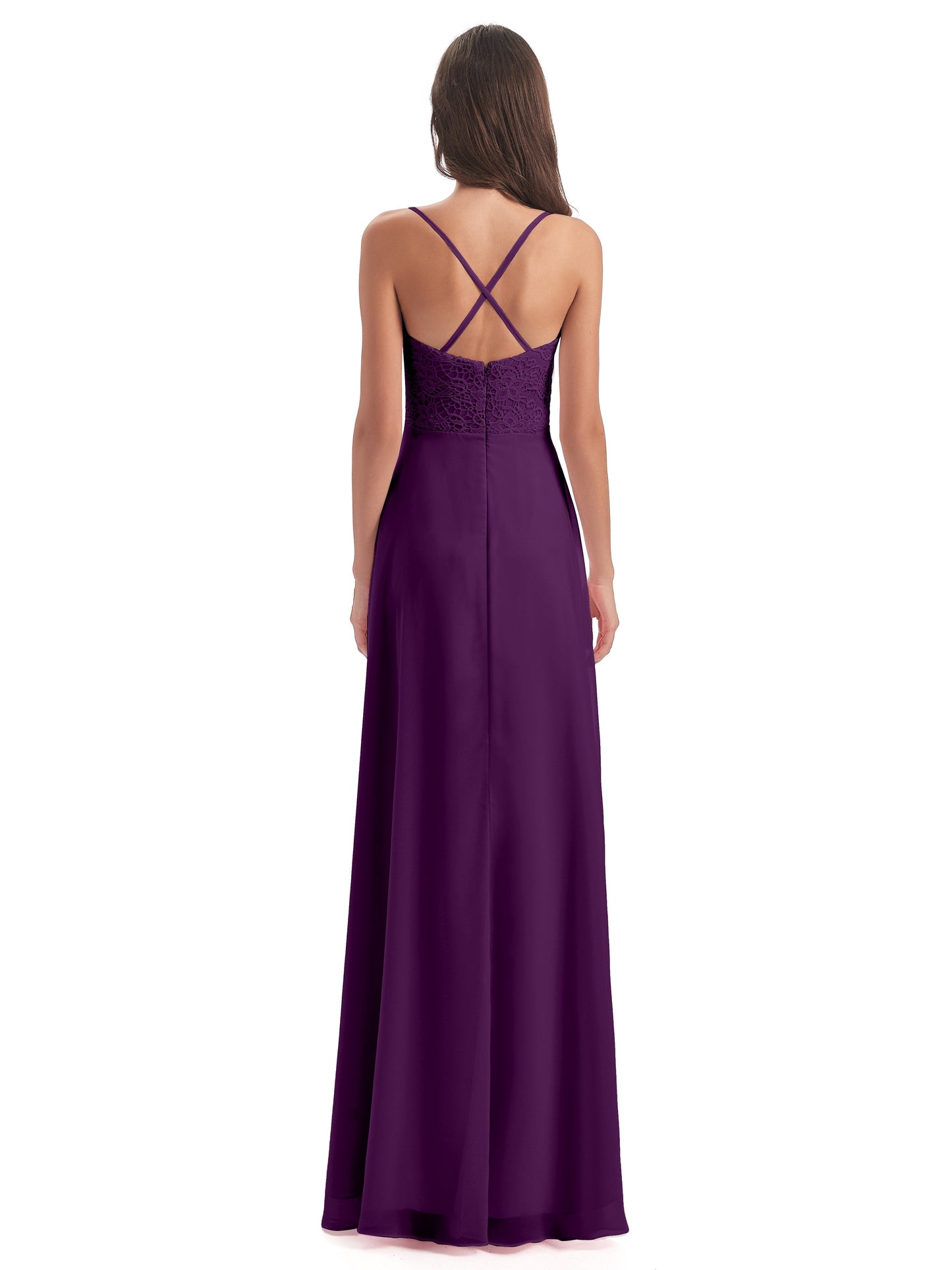 Alisa Spaghetti Straps Lace Bridesmaid Dresses