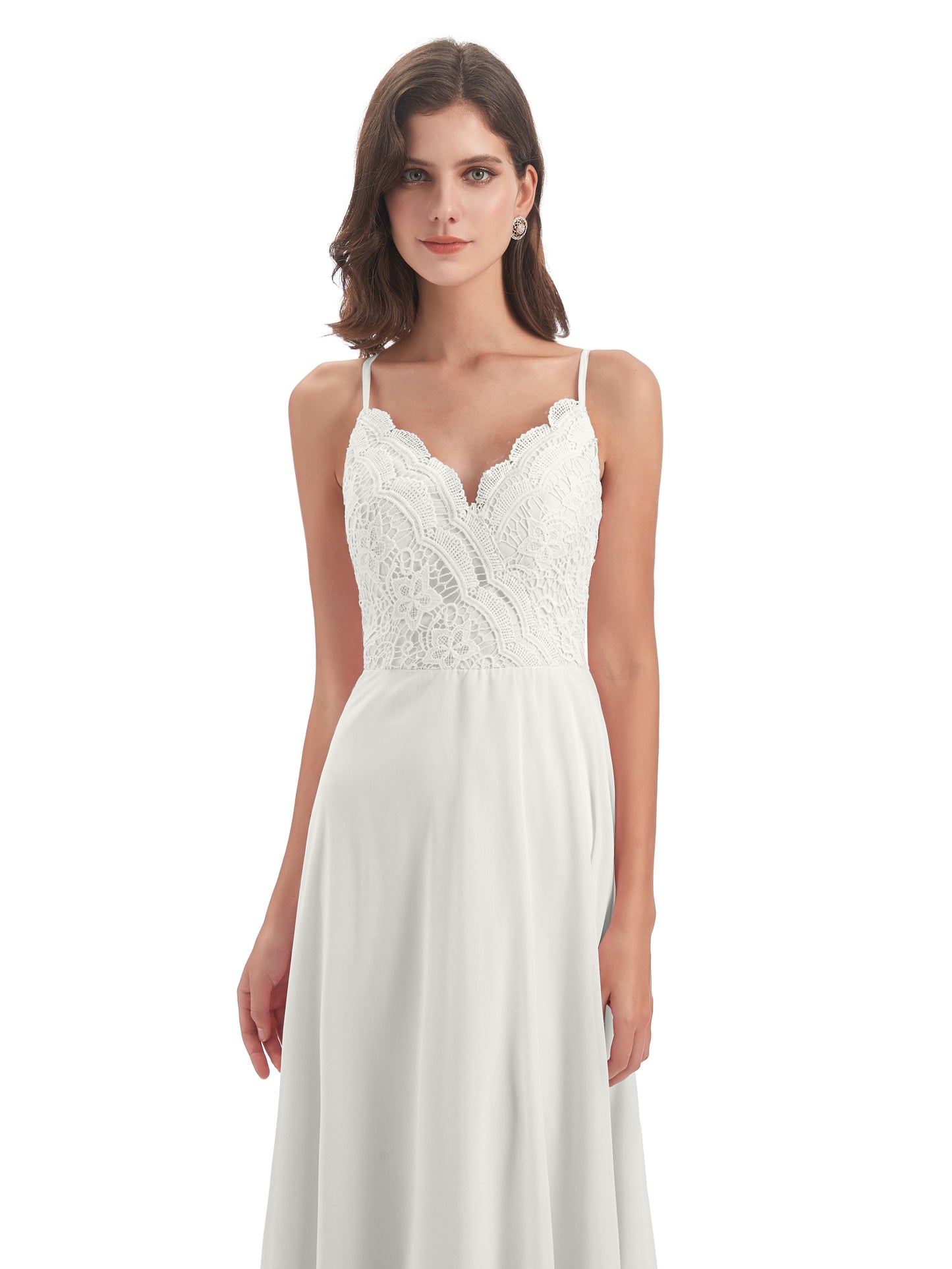 Alisa Spaghetti Straps Lace Bridesmaid Dresses