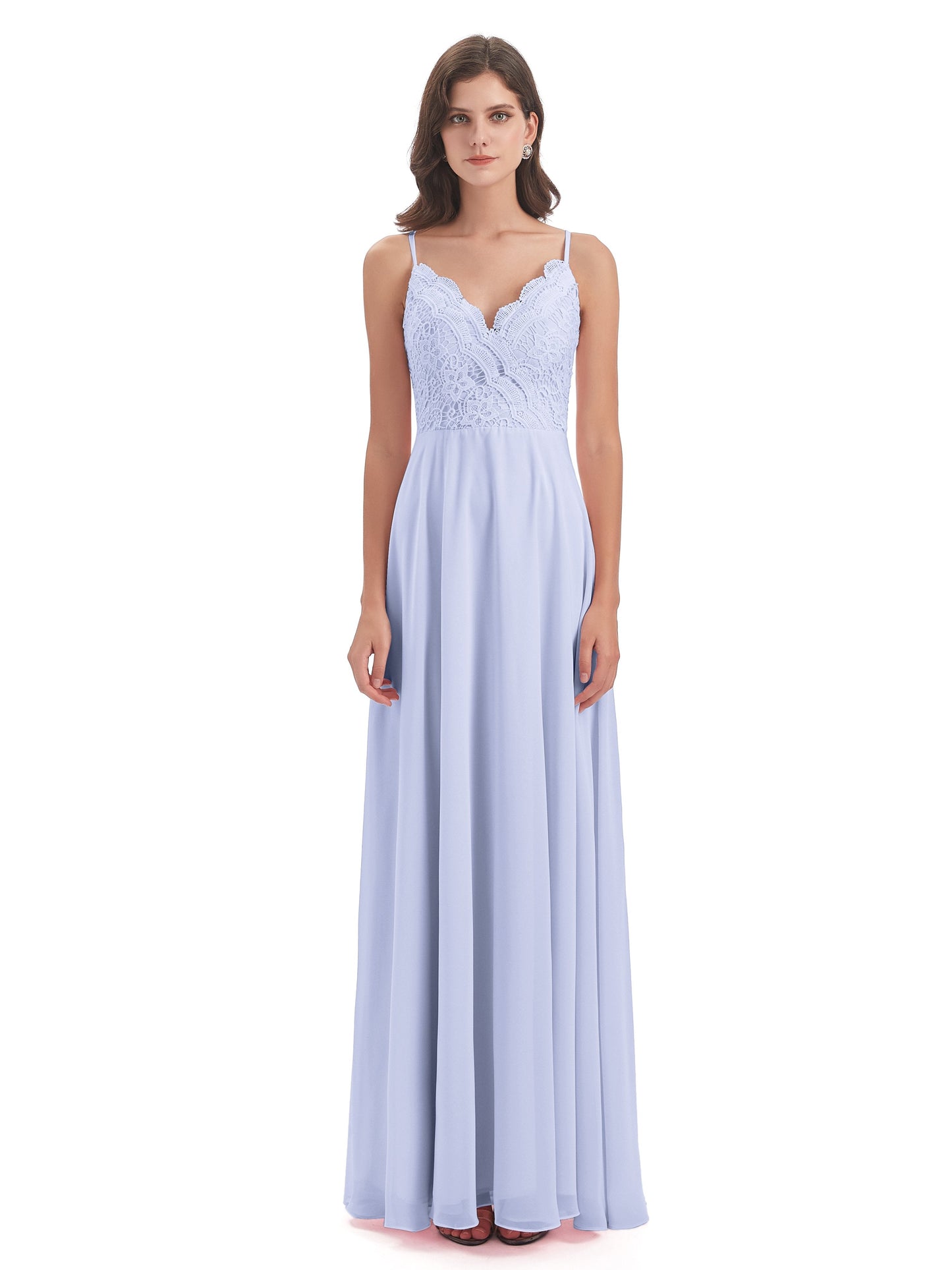 Alisa Spaghetti Straps Lace Bridesmaid Dresses