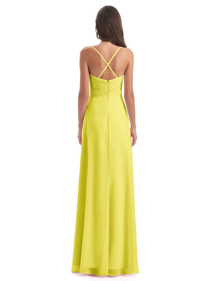 Alisa Spaghetti Straps Lace Bridesmaid Dresses