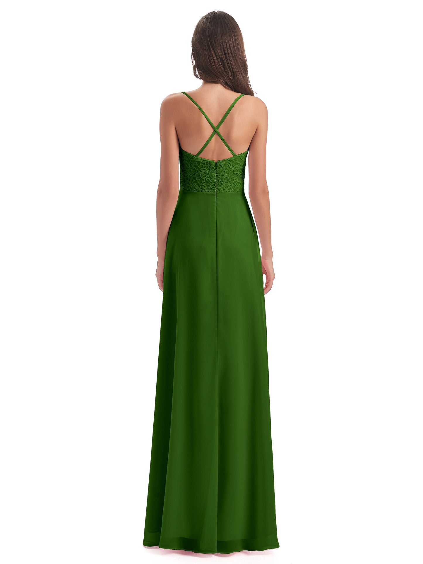 Alisa Spaghetti Straps Lace Bridesmaid Dresses