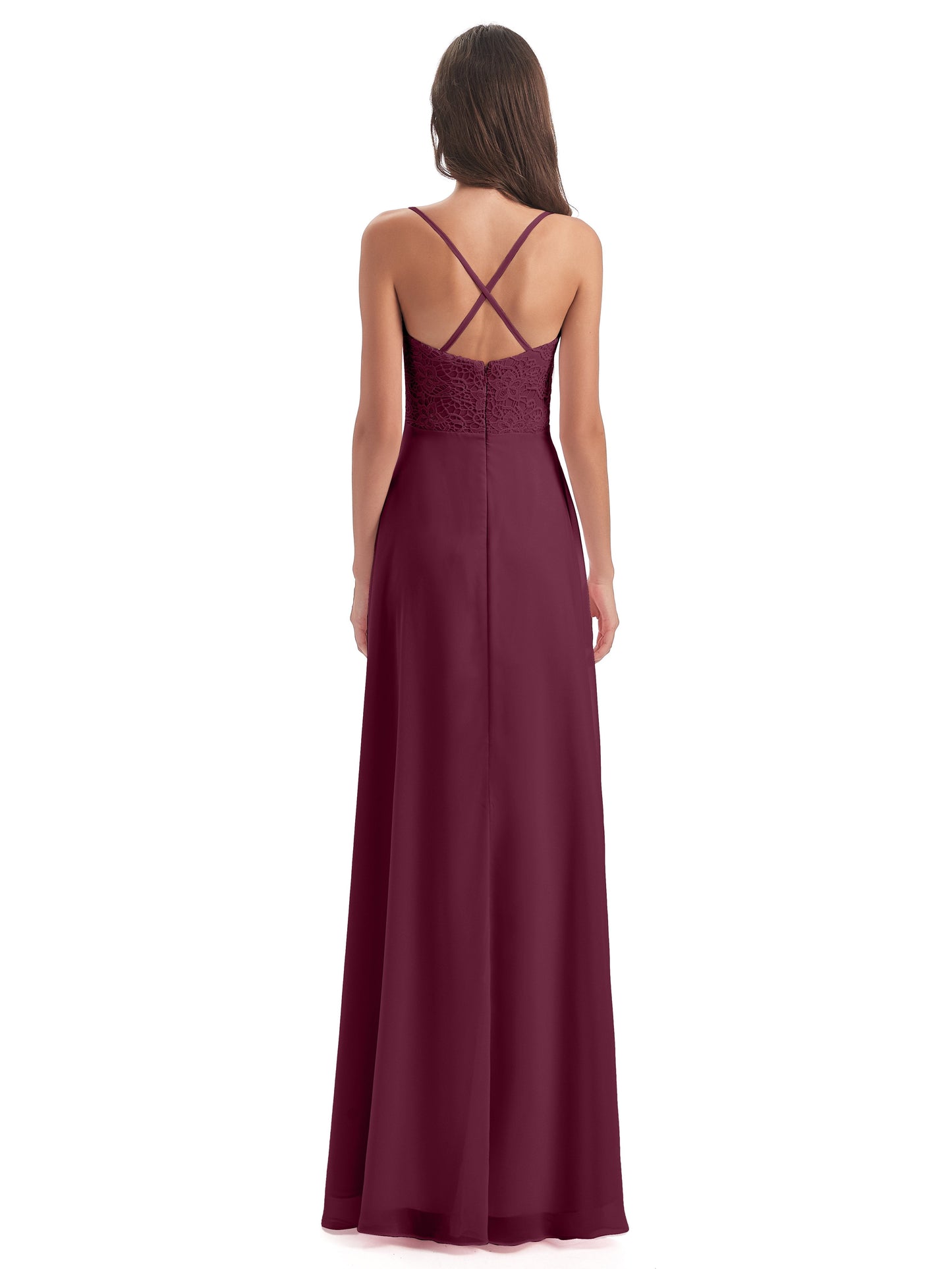 Alisa Spaghetti Straps Lace Bridesmaid Dresses