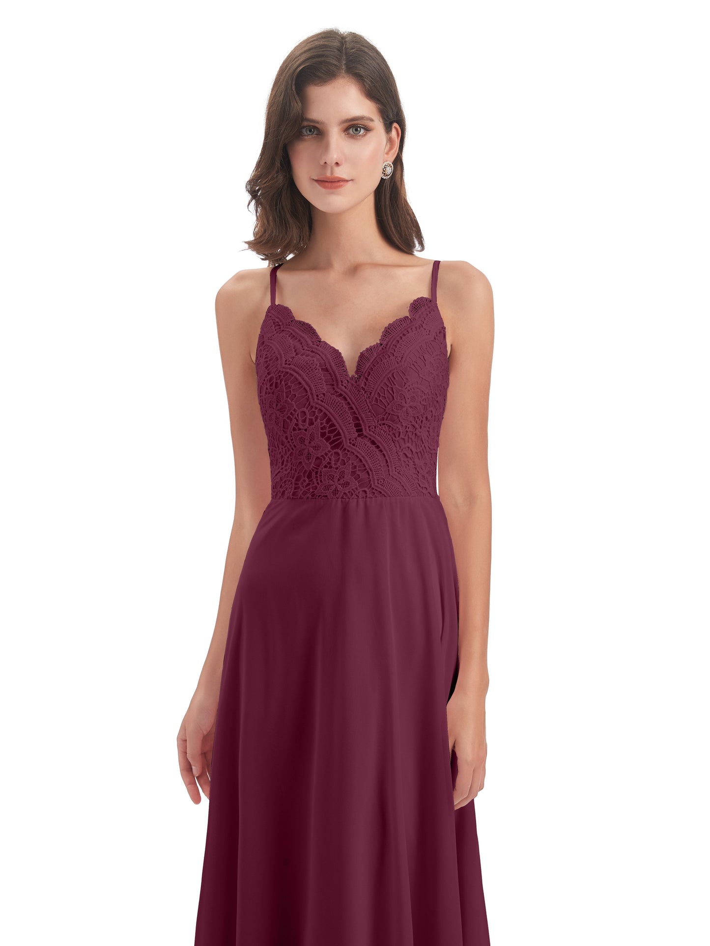 Alisa Spaghetti Straps Lace Bridesmaid Dresses