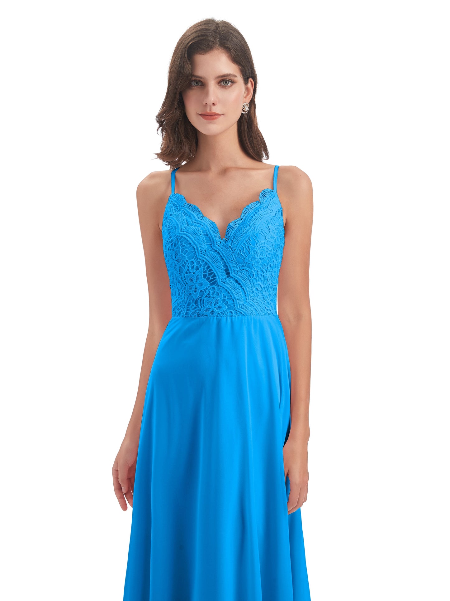 Alisa Spaghetti Straps Lace Bridesmaid Dresses