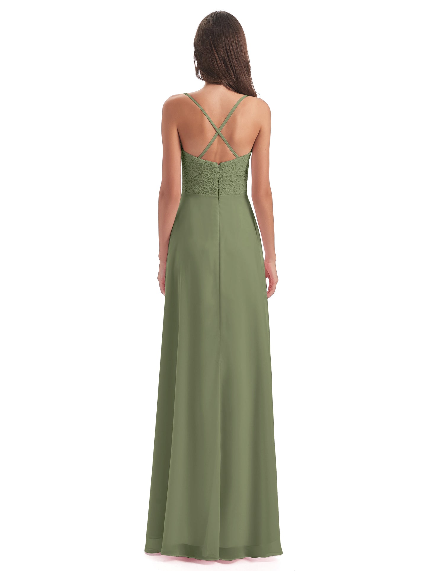 Alisa Spaghetti Straps Lace Bridesmaid Dresses