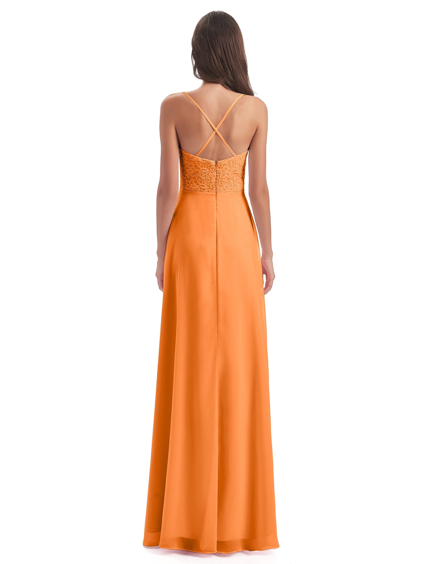 Alisa Spaghetti Straps Lace Bridesmaid Dresses