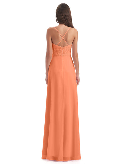 Alisa Spaghetti Straps Lace Bridesmaid Dresses