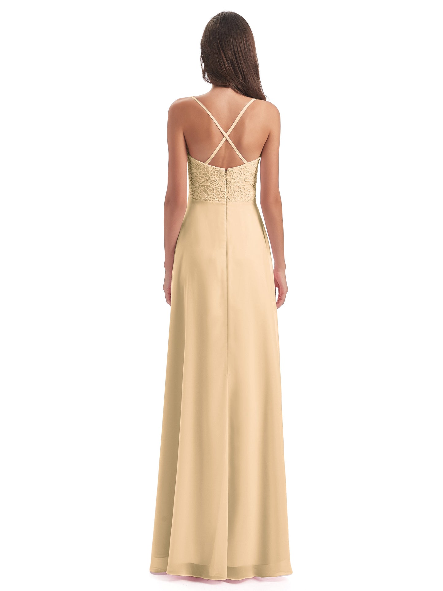 Alisa Spaghetti Straps Lace Bridesmaid Dresses