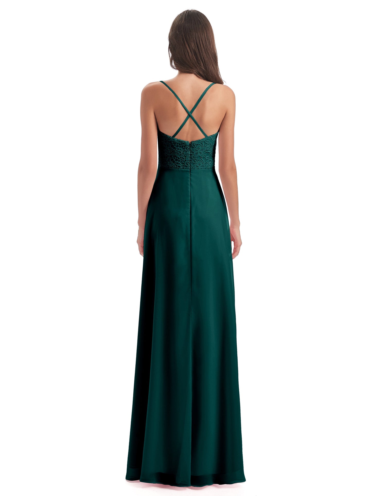 Alisa Spaghetti Straps Lace Bridesmaid Dresses