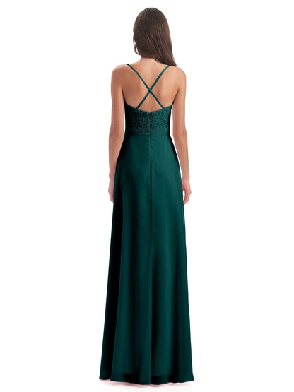 Alisa Spaghetti Straps Lace Bridesmaid Dresses