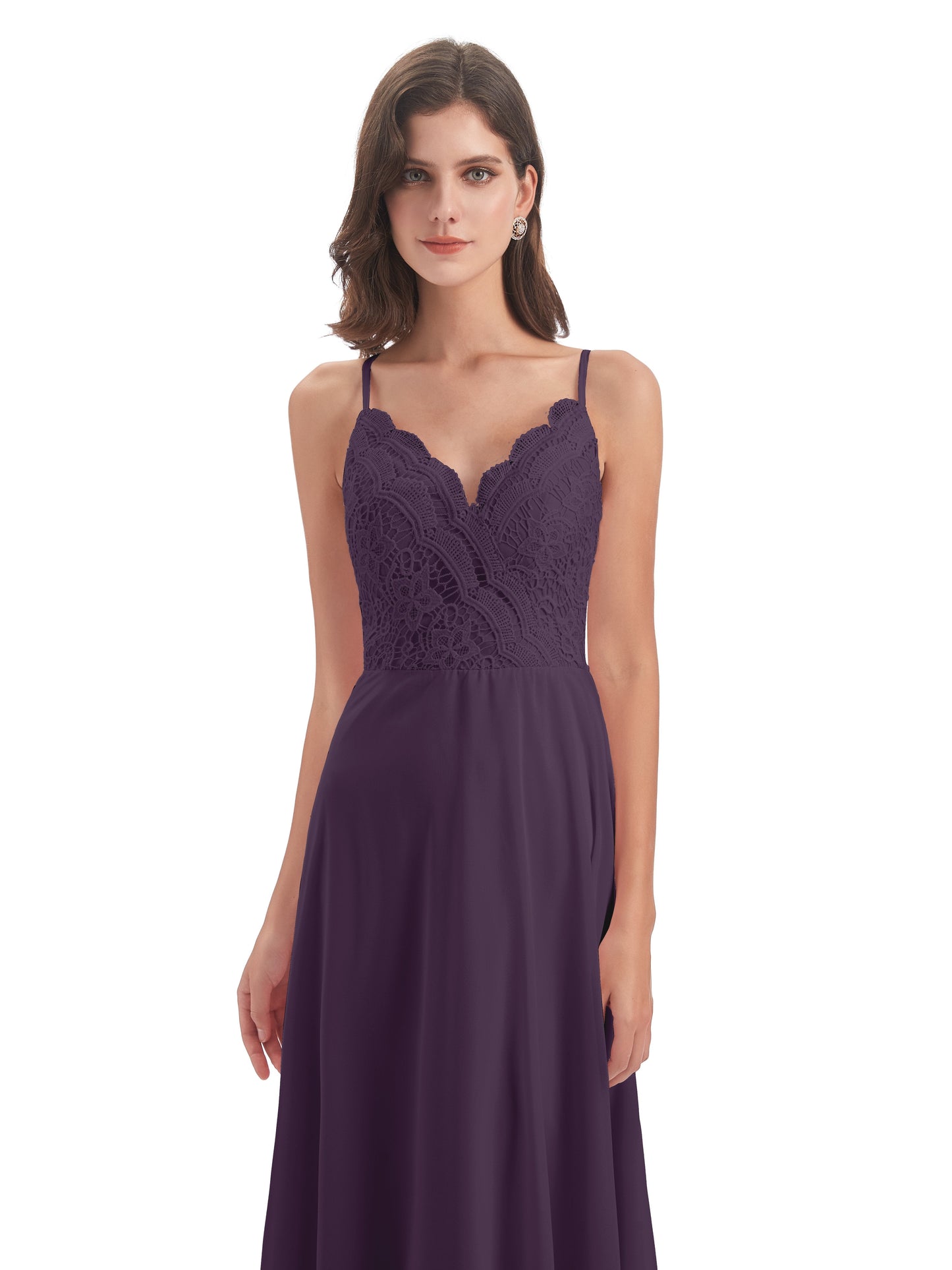 Alisa Spaghetti Straps Lace Bridesmaid Dresses