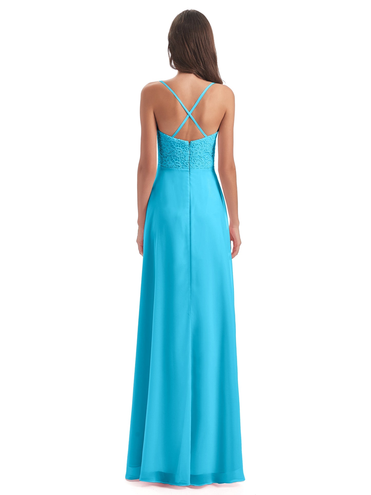 Alisa Spaghetti Straps Lace Bridesmaid Dresses