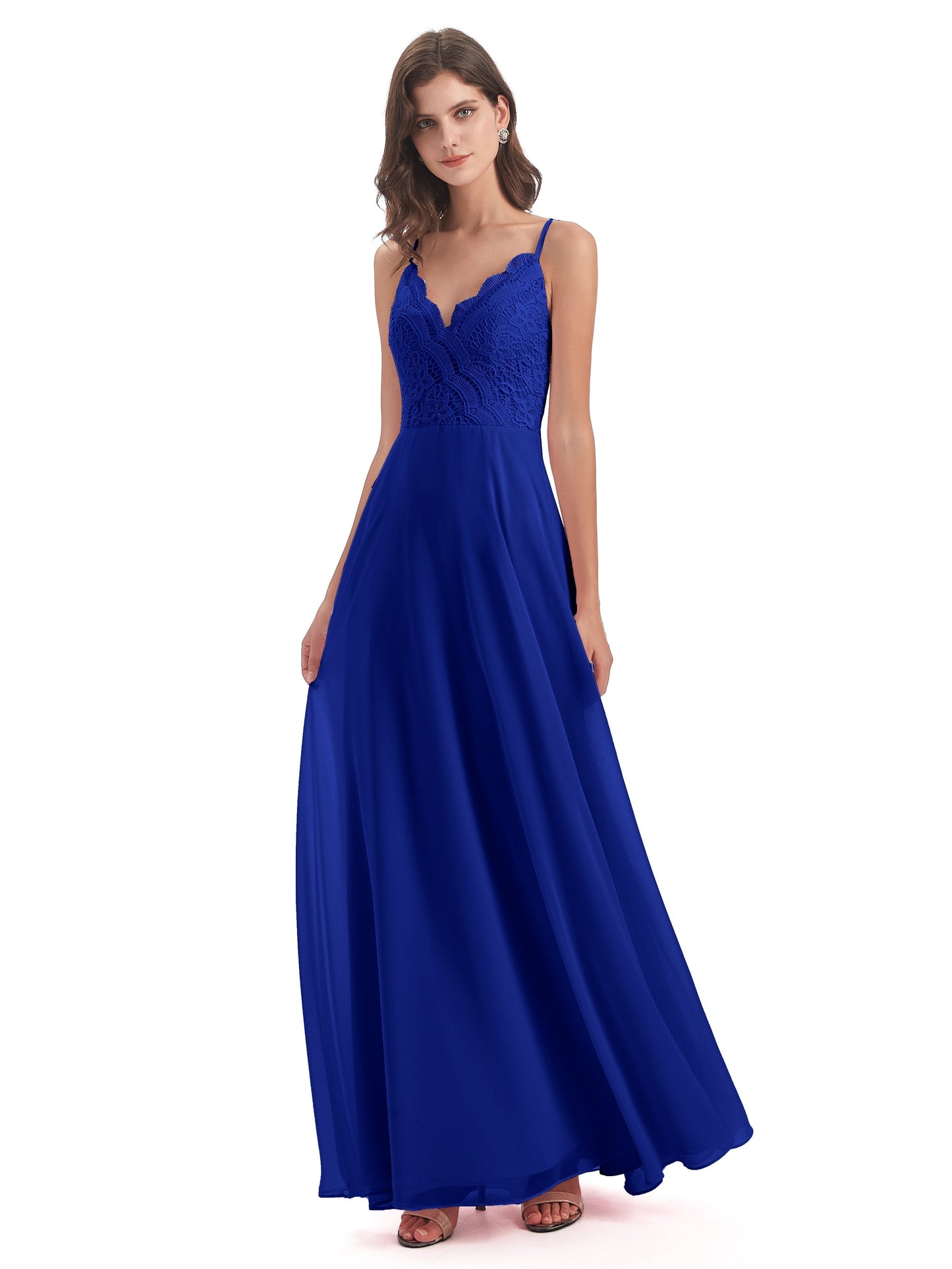 Alisa Spaghetti Straps Lace Bridesmaid Dresses