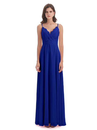 Alisa Spaghetti Straps Lace Bridesmaid Dresses