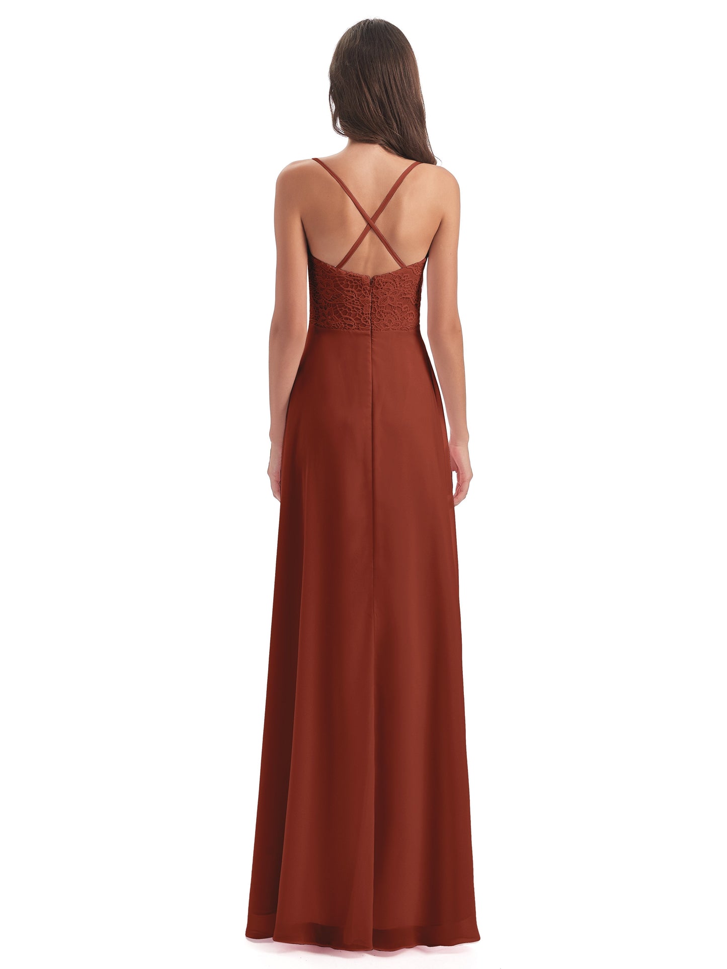 Alisa Spaghetti Straps Lace Bridesmaid Dresses