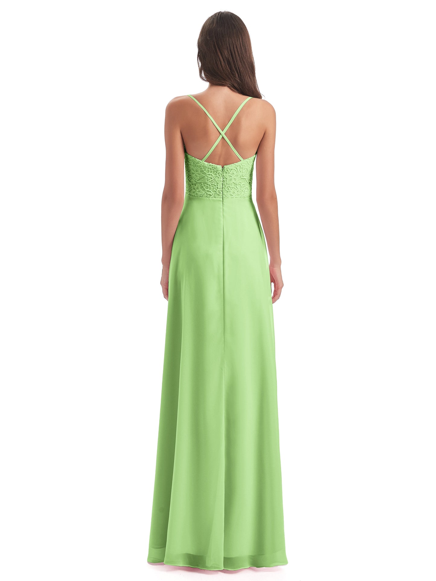 Alisa Spaghetti Straps Lace Bridesmaid Dresses