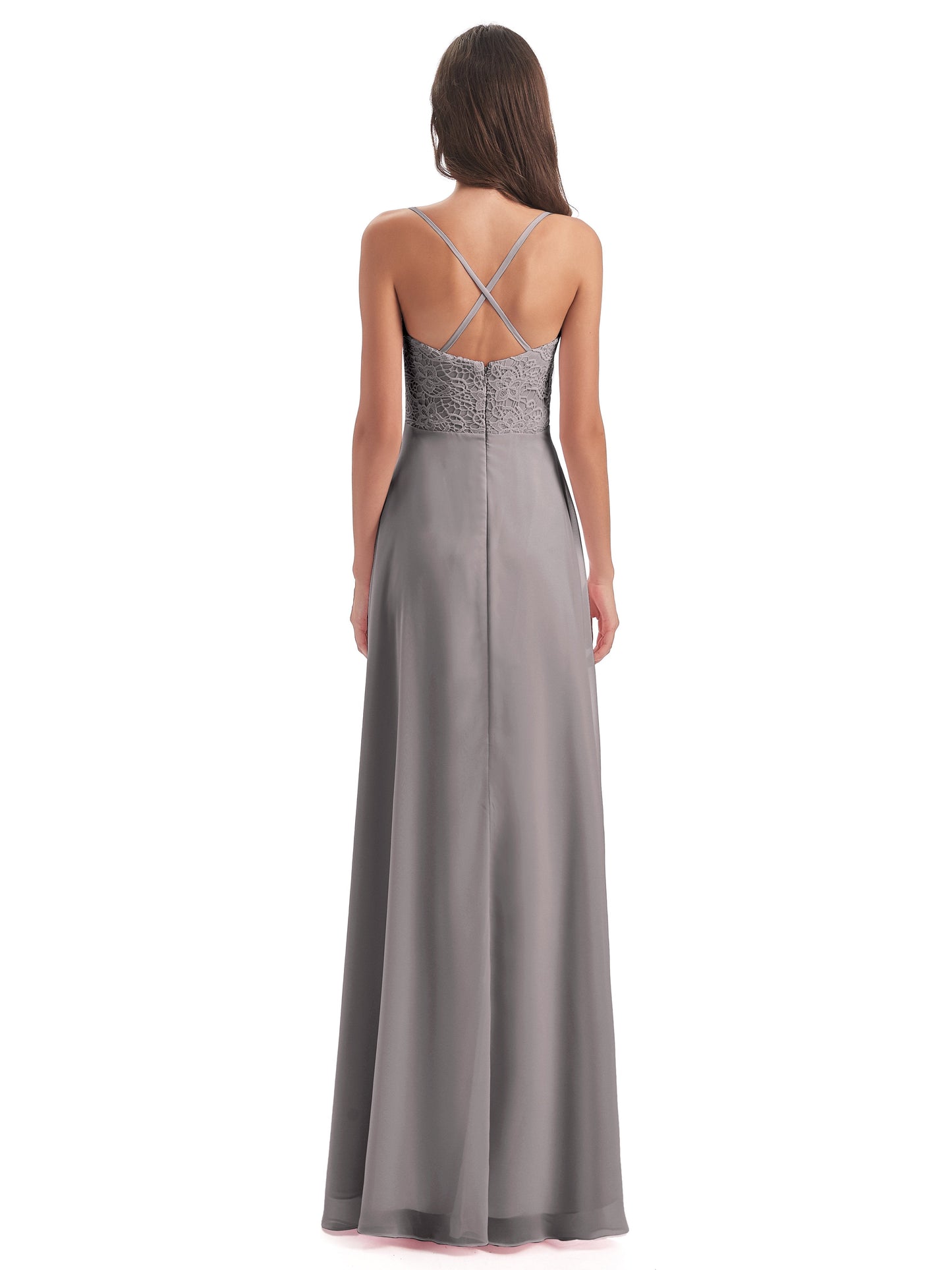 Alisa Spaghetti Straps Lace Bridesmaid Dresses