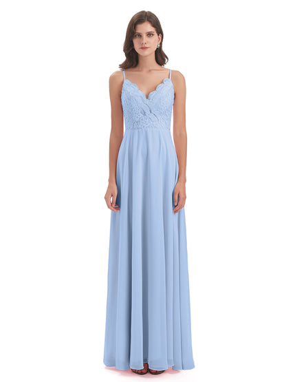 Alisa Spaghetti Straps Lace Bridesmaid Dresses