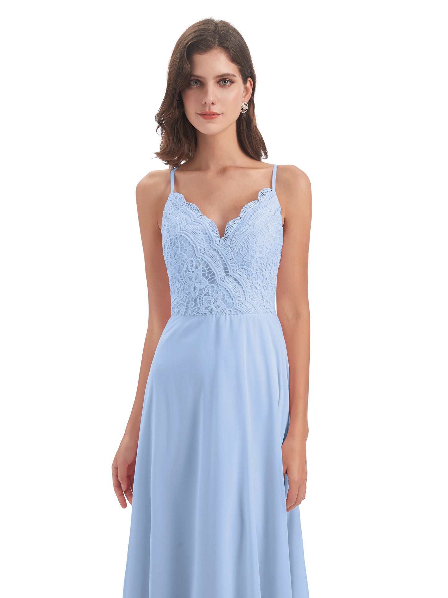 Alisa Spaghetti Straps Lace Bridesmaid Dresses