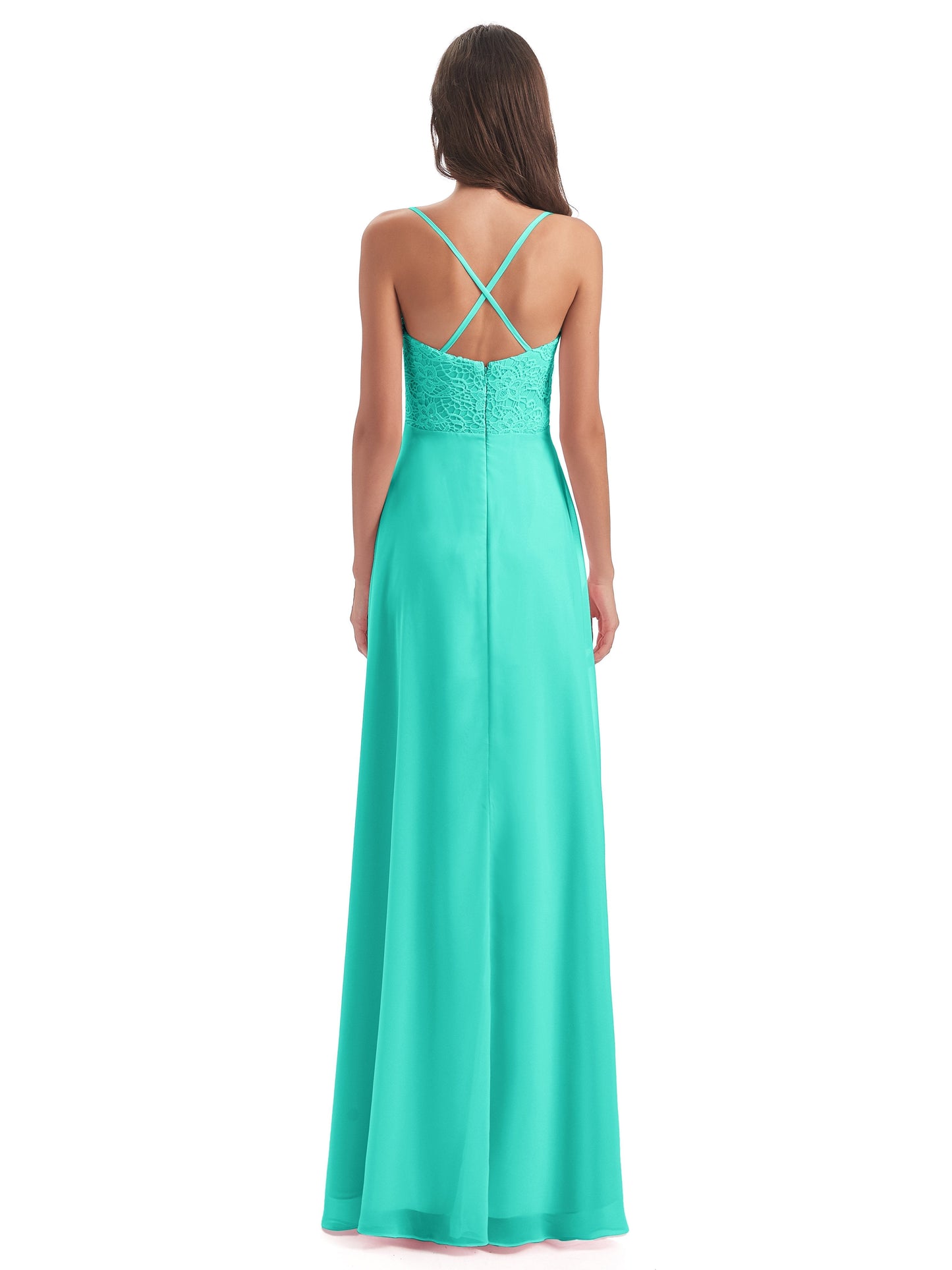 Alisa Spaghetti Straps Lace Bridesmaid Dresses