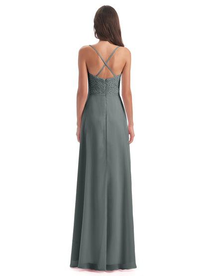 Alisa Spaghetti Straps Lace Bridesmaid Dresses