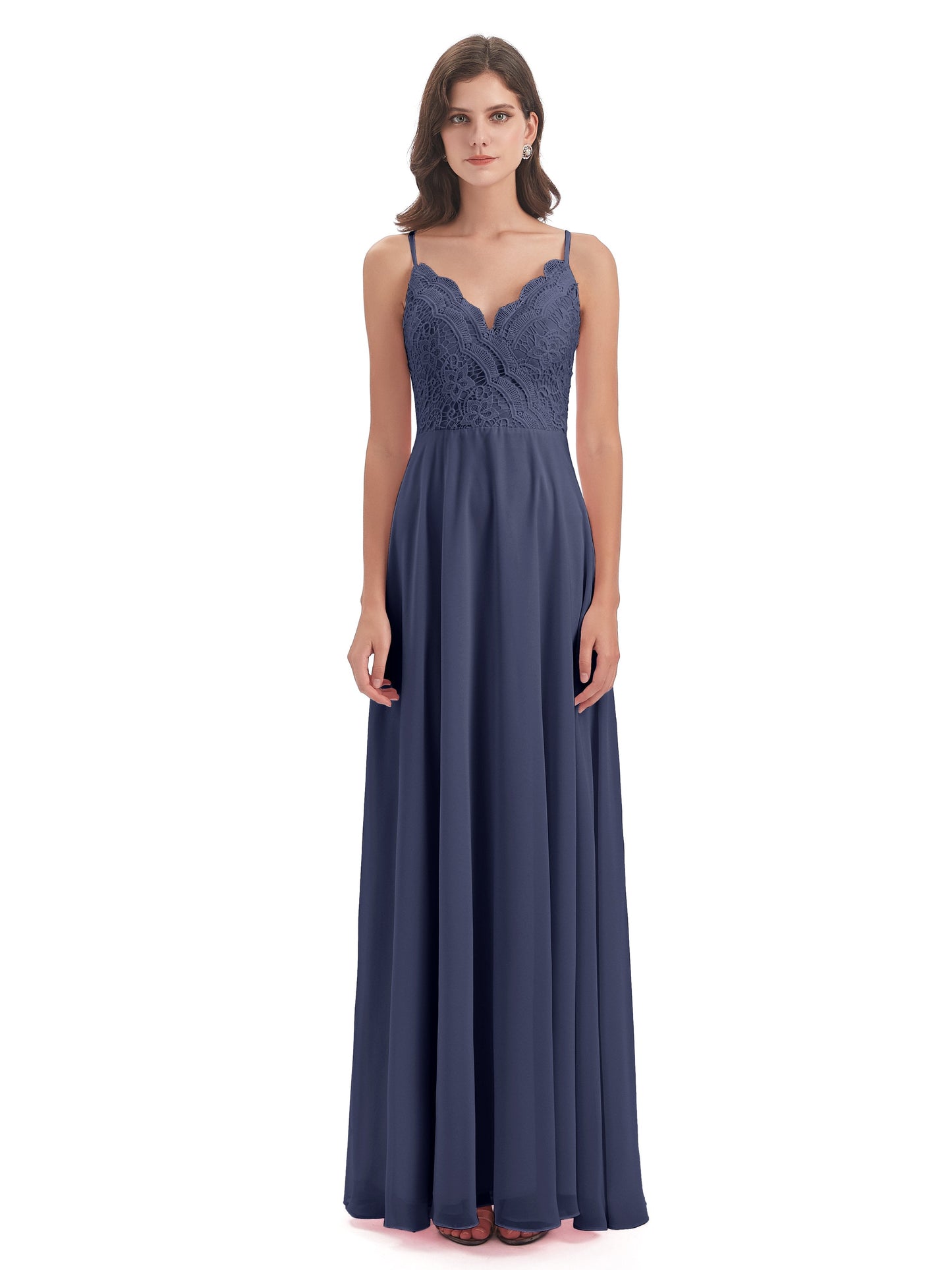 Alisa Spaghetti Straps Lace Bridesmaid Dresses