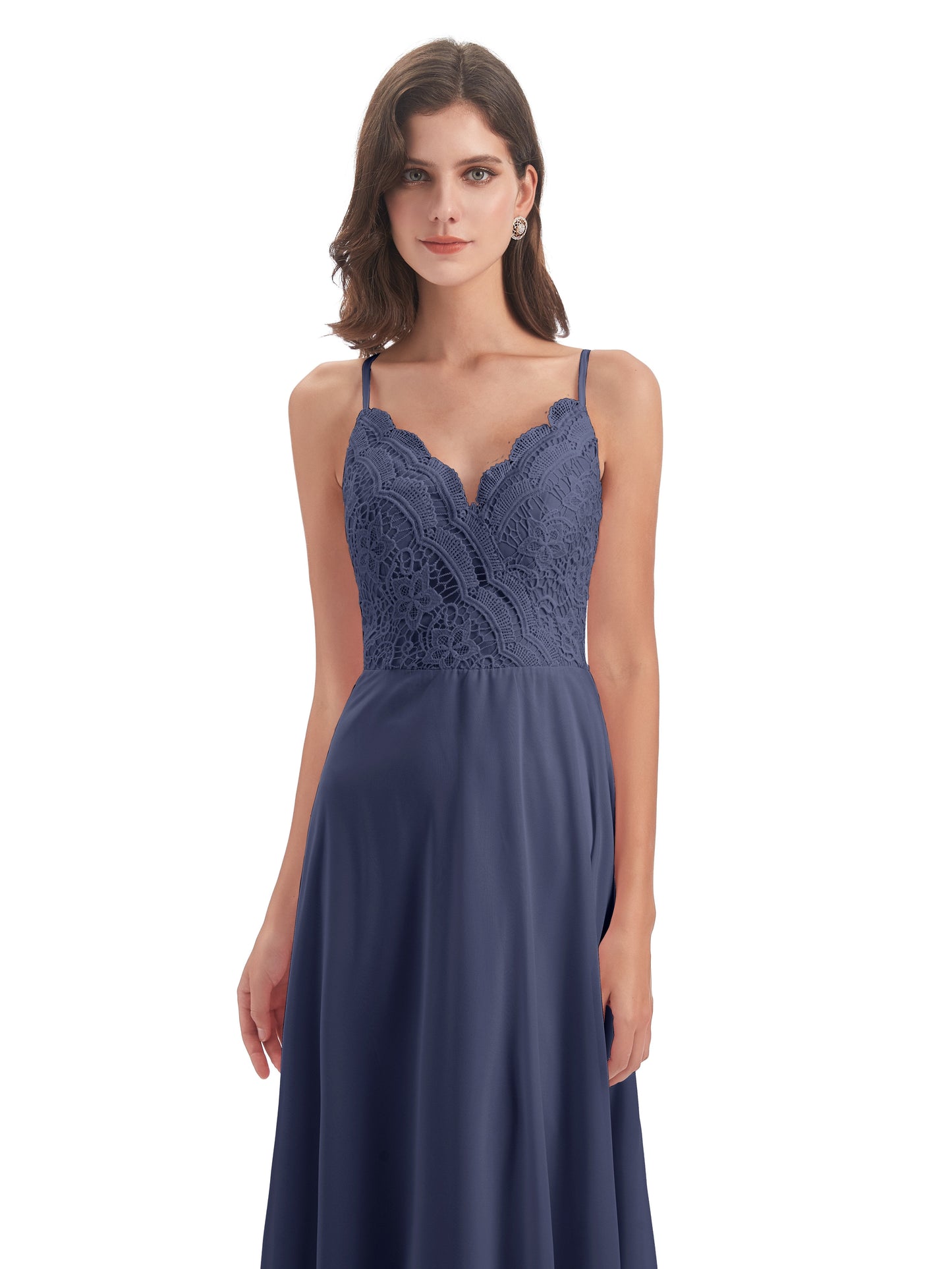 Alisa Spaghetti Straps Lace Bridesmaid Dresses