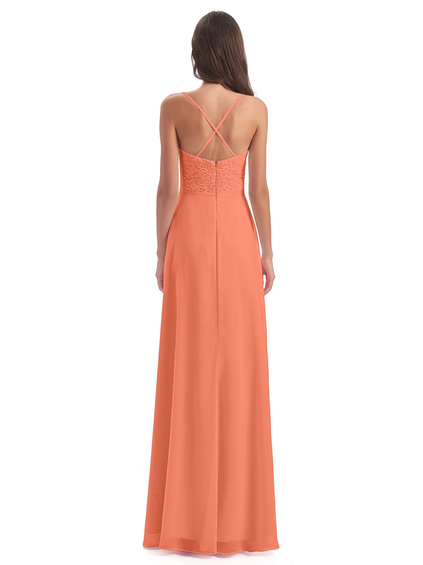Alisa Spaghetti Straps Lace Bridesmaid Dresses