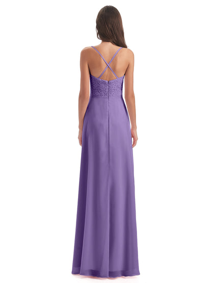 Alisa Spaghetti Straps Lace Bridesmaid Dresses