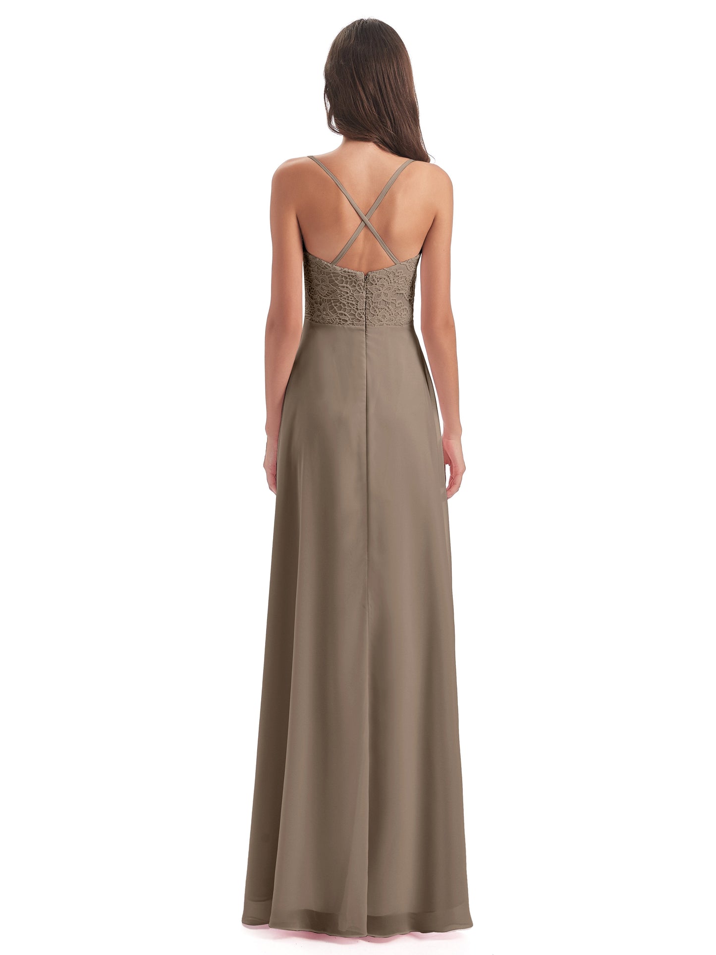 Alisa Spaghetti Straps Lace Bridesmaid Dresses