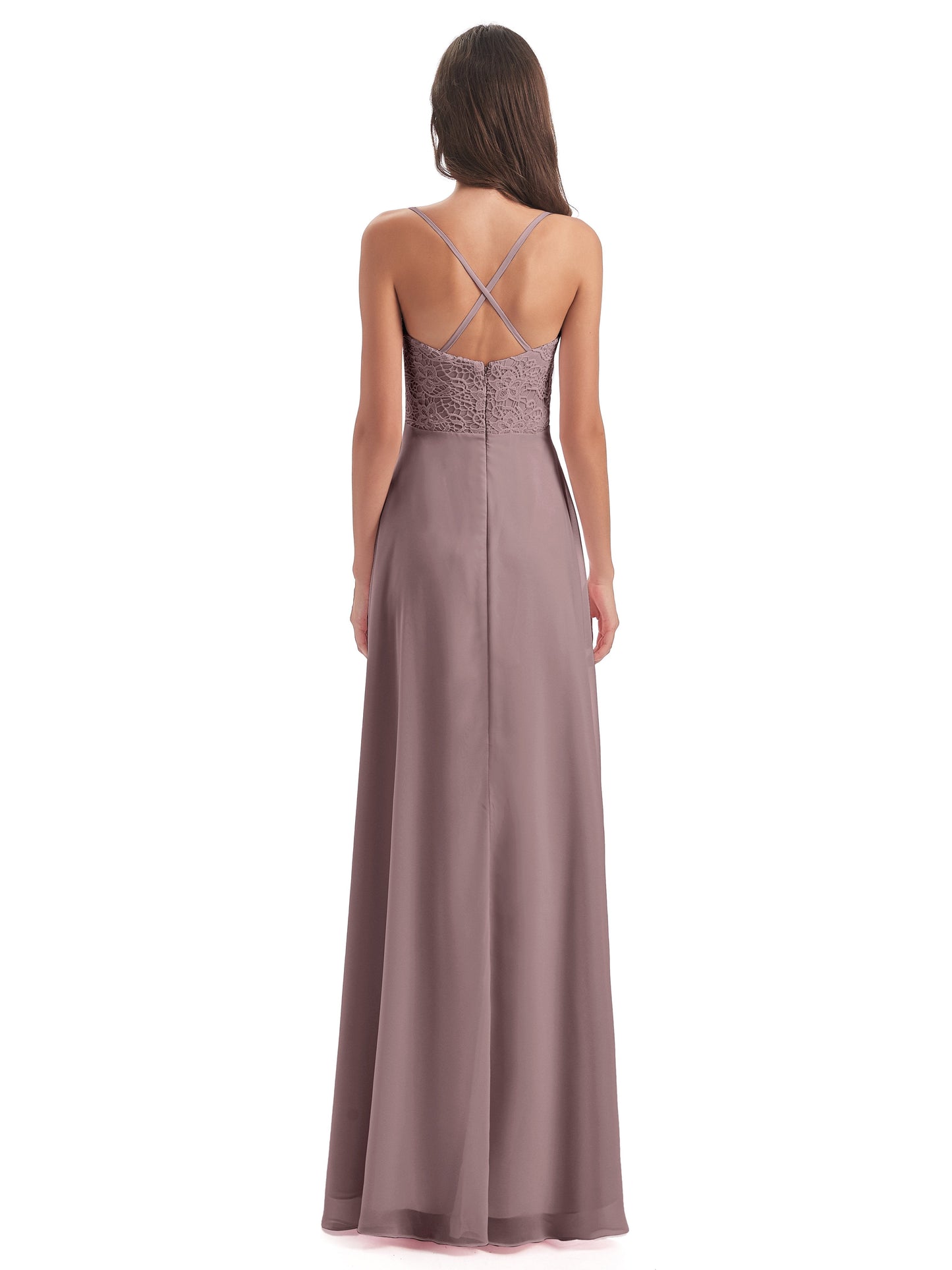 Alisa Spaghetti Straps Lace Bridesmaid Dresses