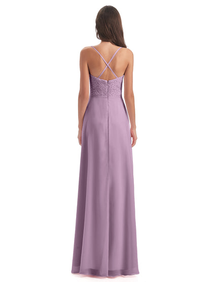 Alisa Spaghetti Straps Lace Bridesmaid Dresses