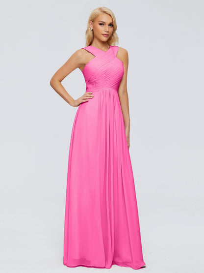 Aliyah A-line Straps Chiffon Bridesmaid Dresses