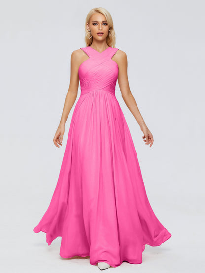 Aliyah A-line Straps Chiffon Bridesmaid Dresses