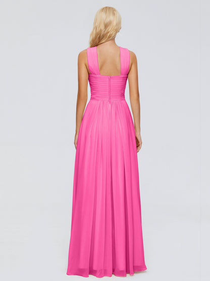 Aliyah A-line Straps Chiffon Bridesmaid Dresses