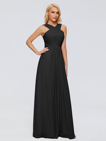 Aliyah A-line Straps Chiffon Bridesmaid Dresses